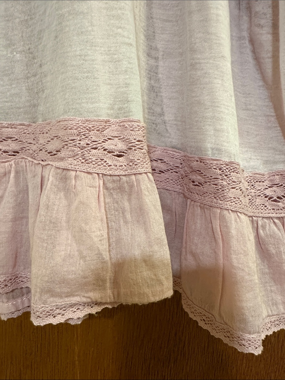 Free People Pale Pink Sheer Lace Peplum Blouse - Picture 5 of 5